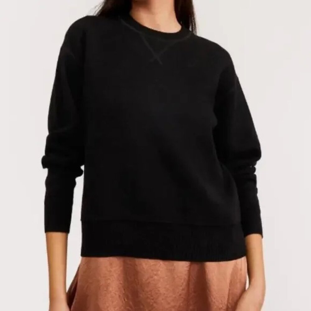 Everlane Cotton-Merino Sweatshirt Sweater Black NWT